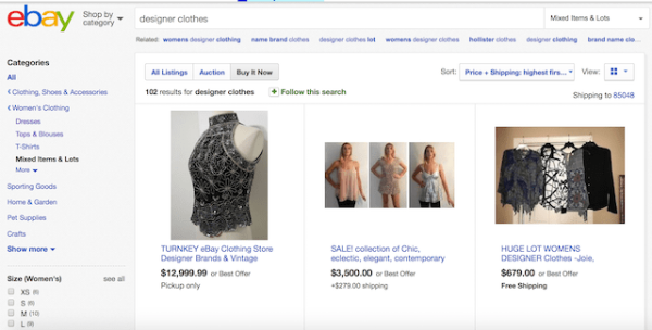 Quần áo đã qua sử dụng thuộc một trong những mặt hàng hạn chế bán trên eBay