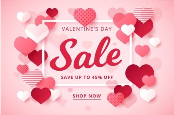 Valentine thường sale đồ đôi với ưu đãi lên tới 50%