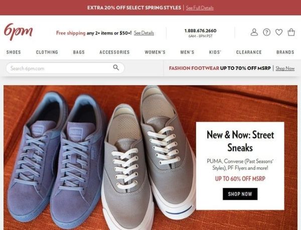 6pm.com là một trong những web order giày Mỹ uy tín nhất hiện nay