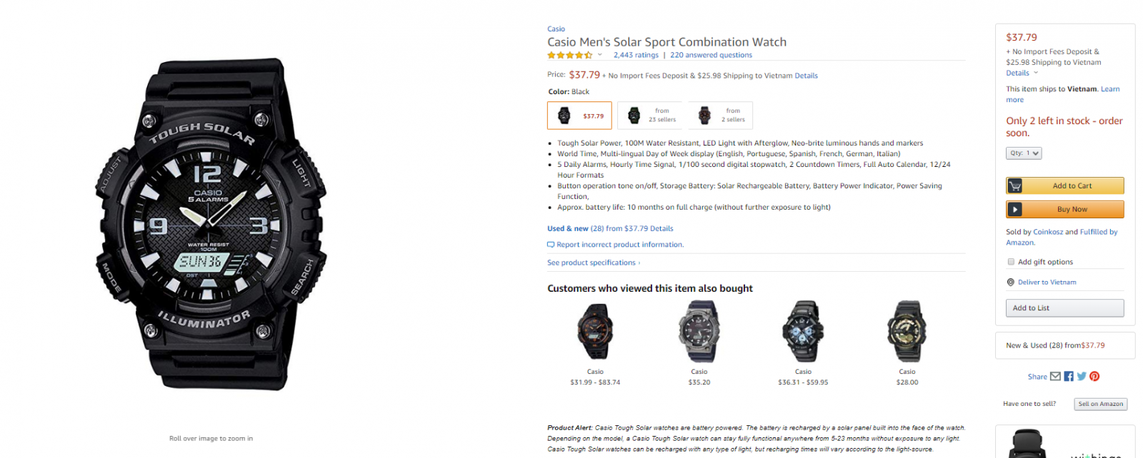 Mua đồng hồ trên Amazon